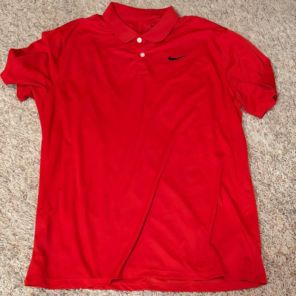 Nike Men's Vibrant Red Polo Shirt